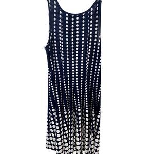 Haani Navy and White Polka Dot Midi Dress